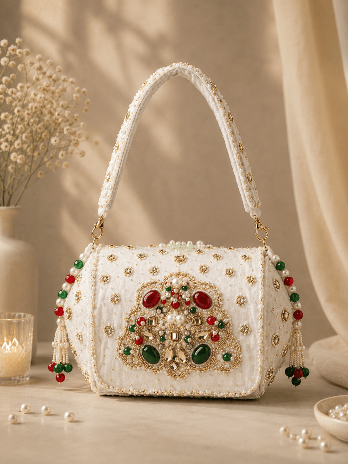 Regal Velvet Embellished Clutch