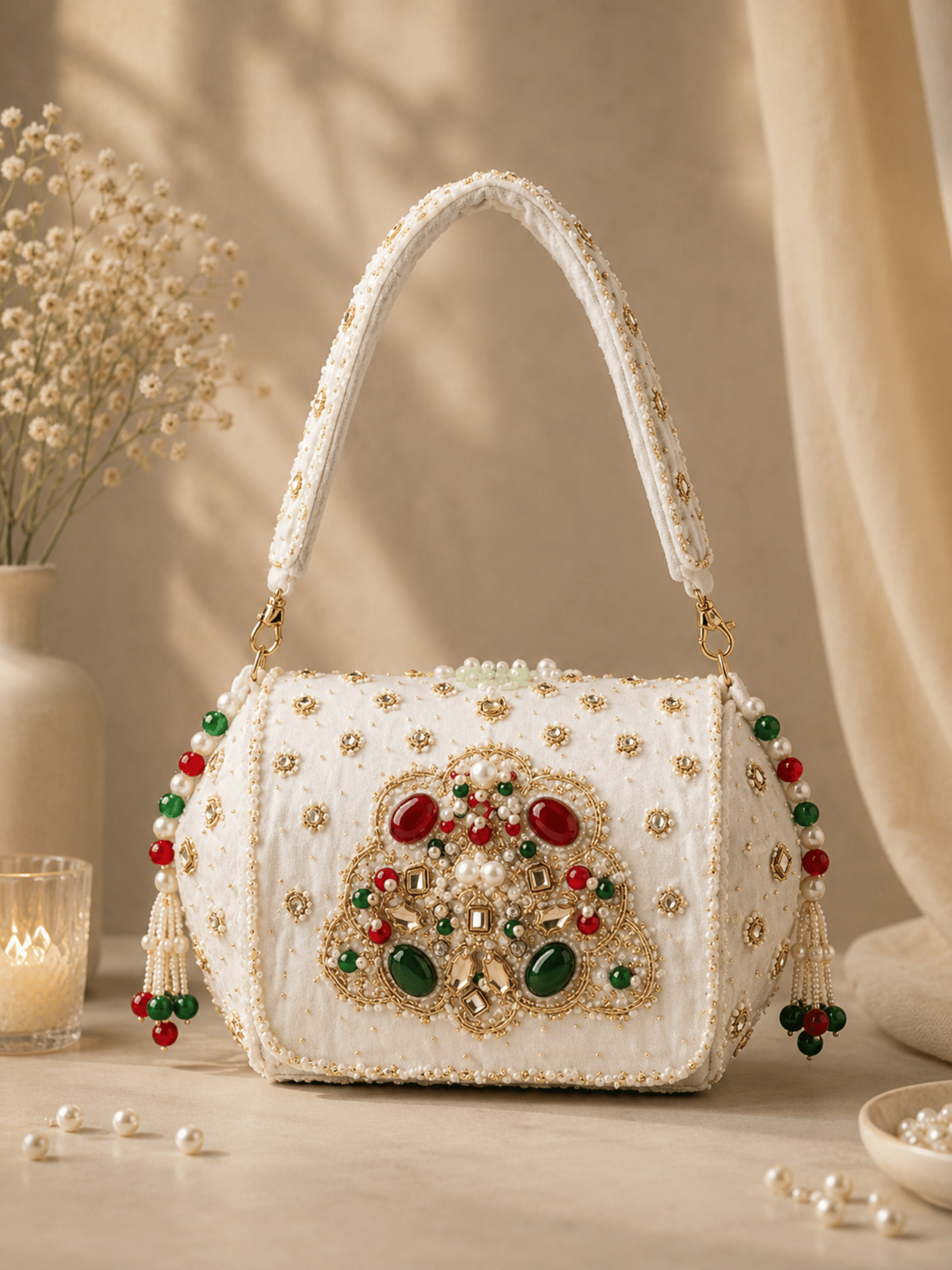 Regal Velvet Embellished Clutch