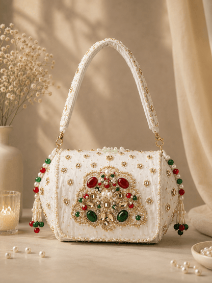 Regal Velvet Embellished Clutch