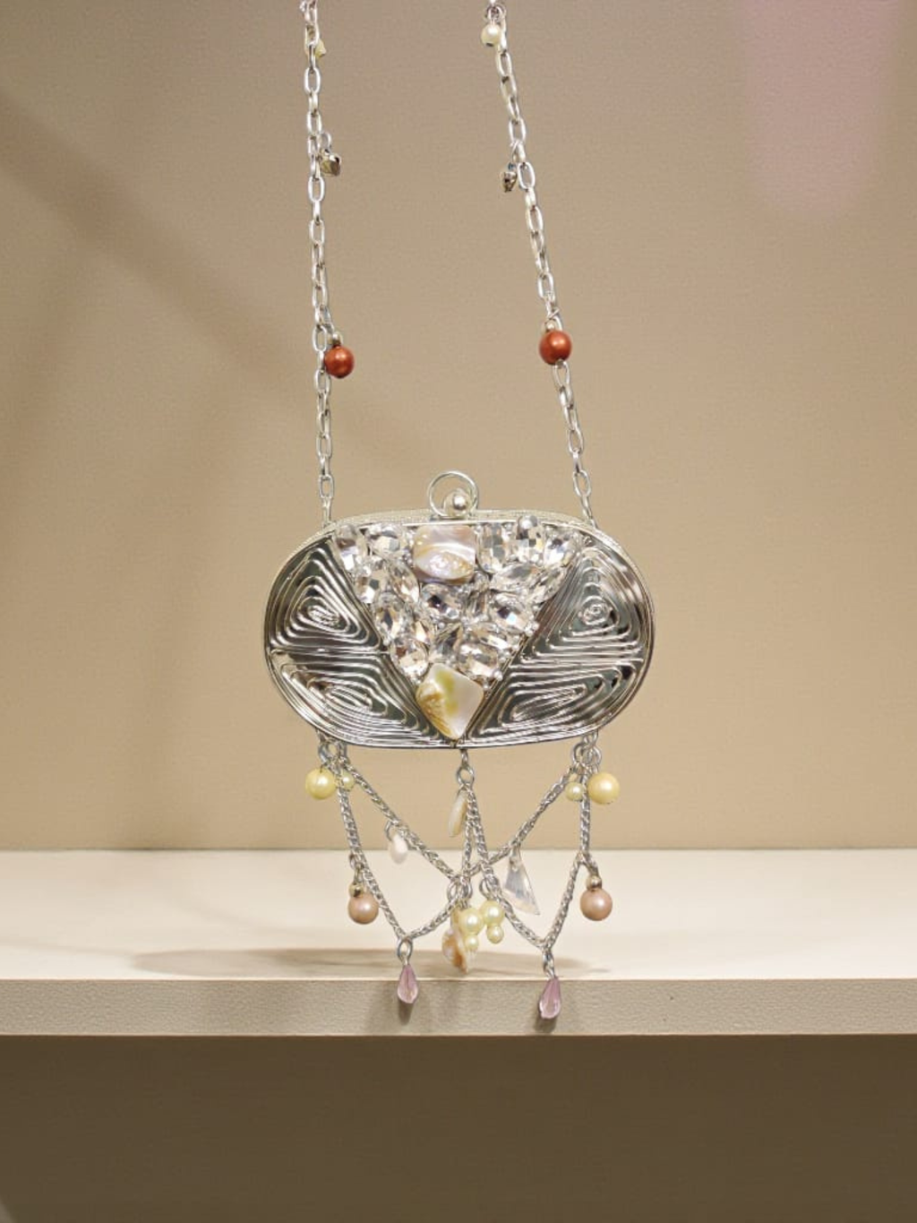 Lunaria Crystal Drop Clutch