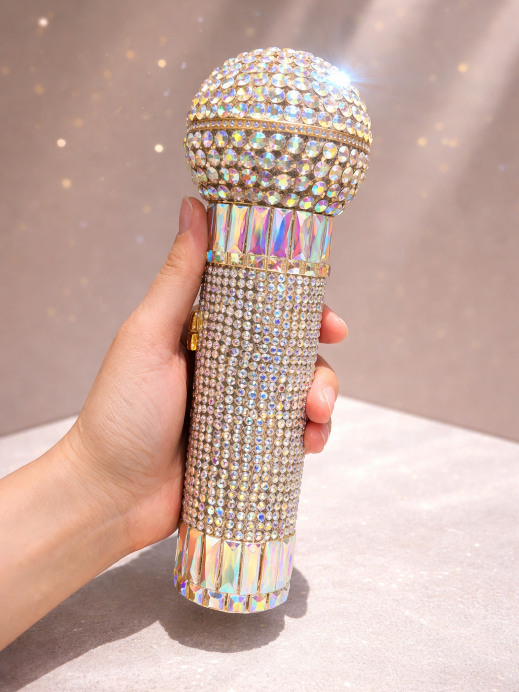 Crystal Glam Microphone Clutch