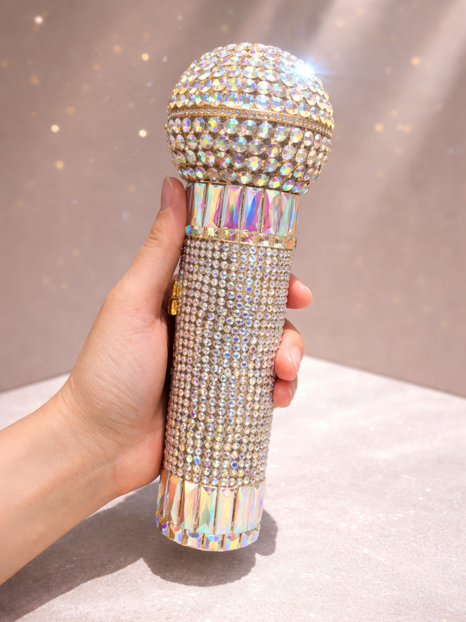 Crystal Glam Microphone Clutch