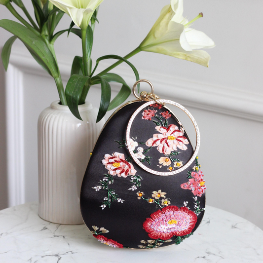 Pearl Fleur Embroidered Clutch