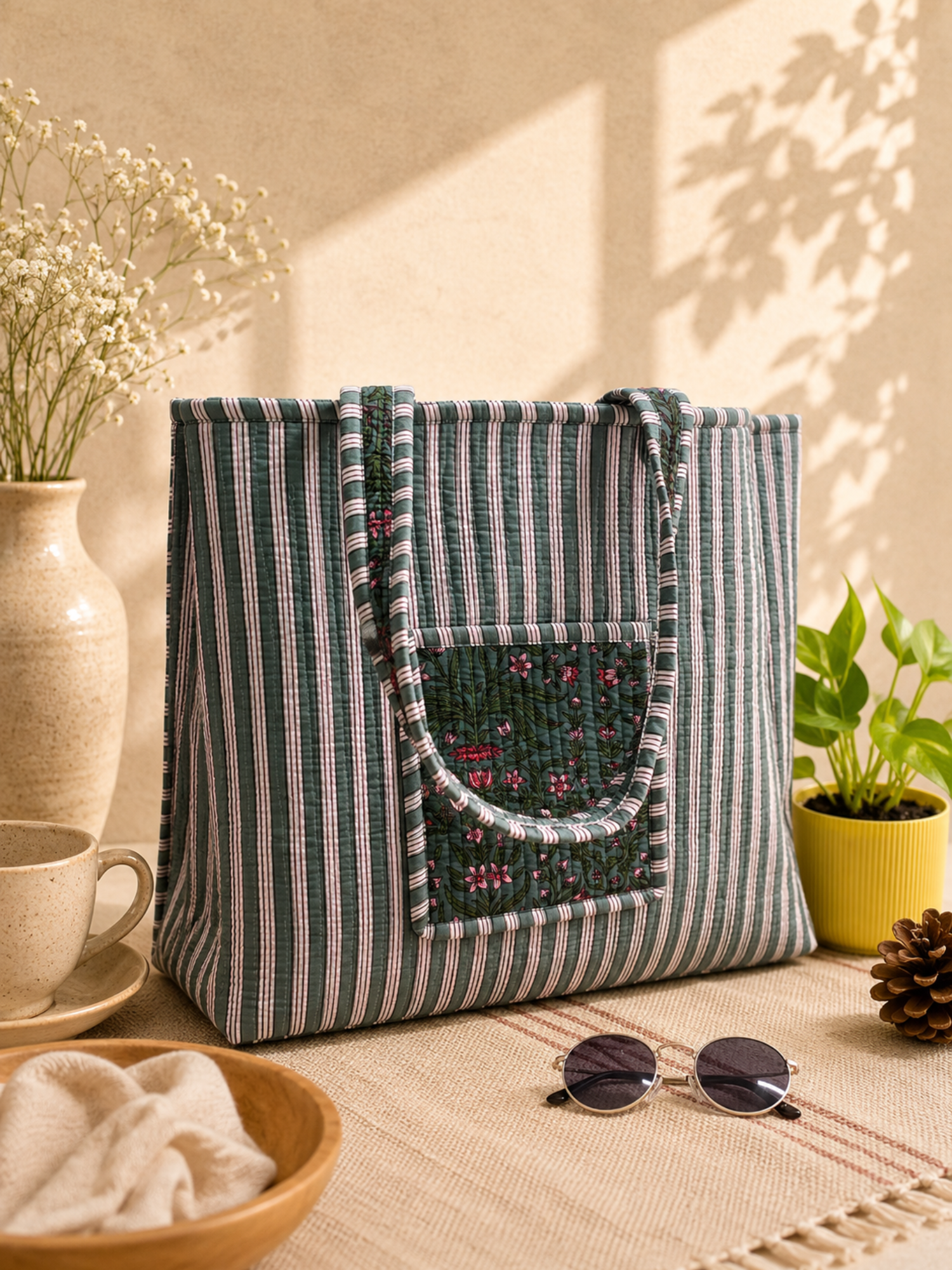Wildflower Meadow Quilted Tote