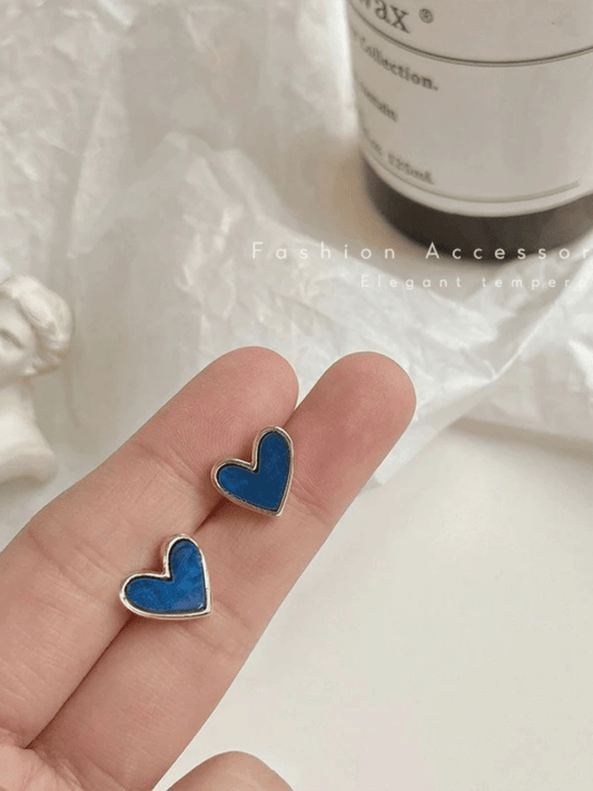 Azure Heart Studs