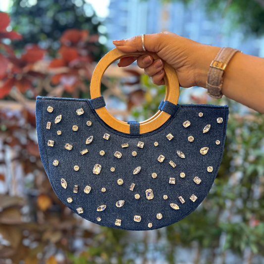 Denim Dazzle Denim Clutch
