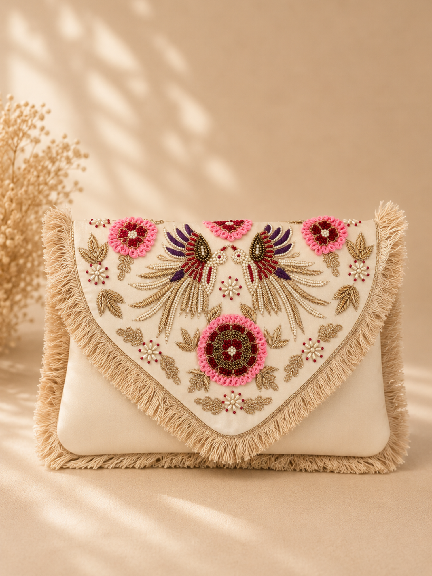 Regal Wings Embroidered Clutch