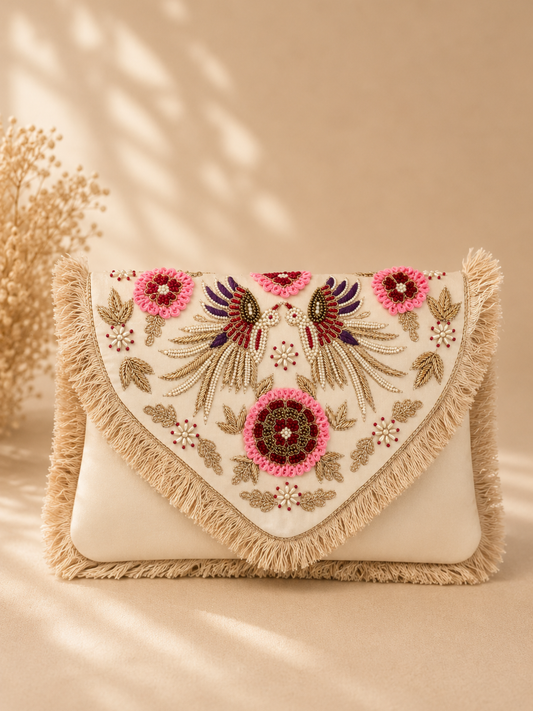 Regal Wings Embroidered Clutch