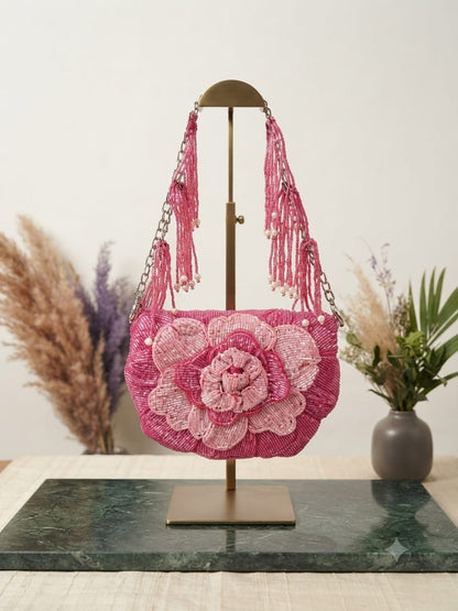 Roselle Bloom Beaded Bag