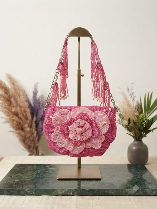 Roselle Bloom Beaded Bag