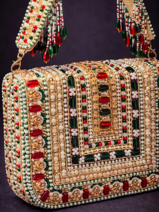 Rajwada Beaded Jewel Clutch