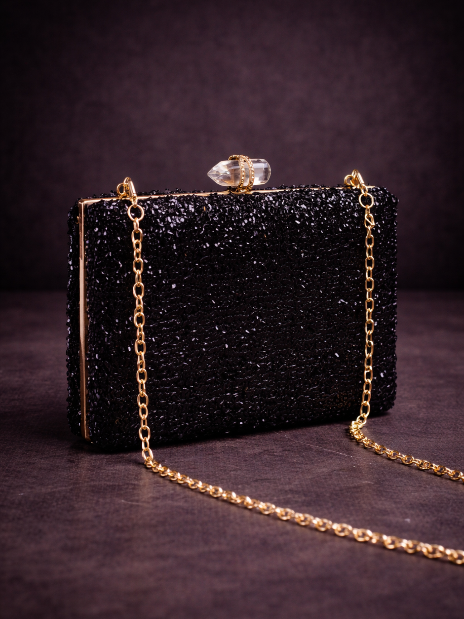 Black Sequins Clutch