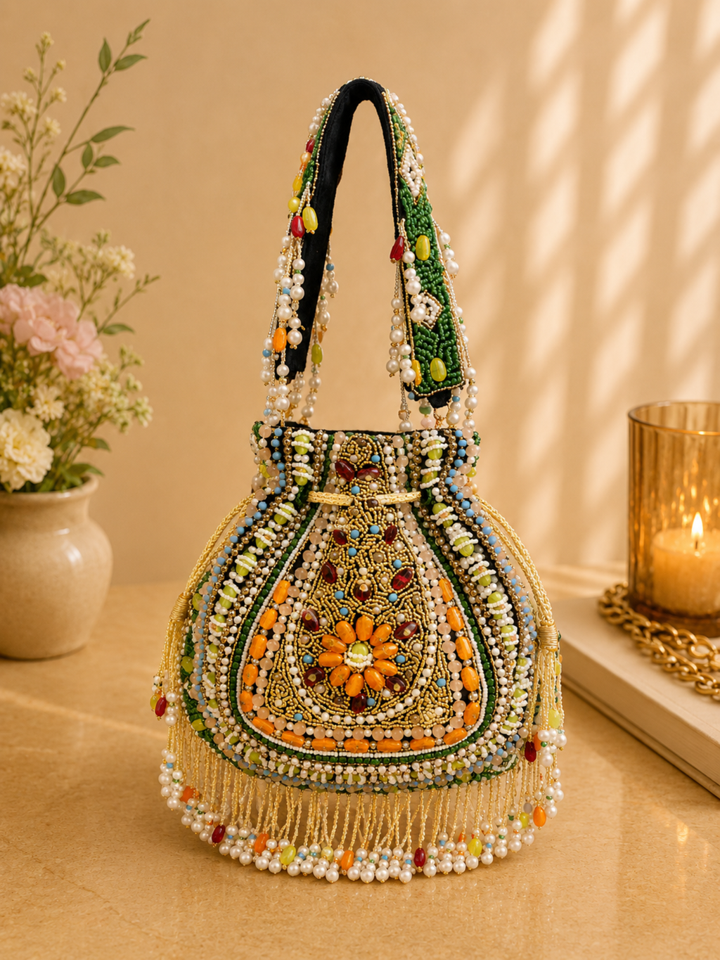 Royal Rajwadi Beaded Potli Bag
