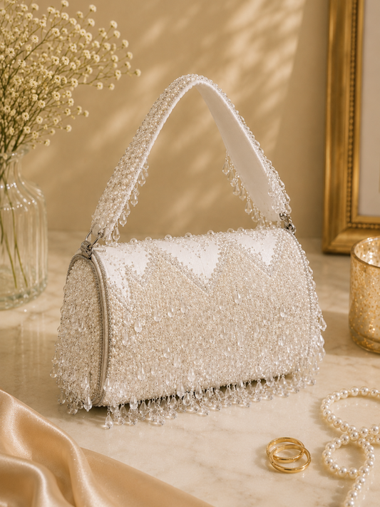 Frozen Luxe Crystal Flap Clutch