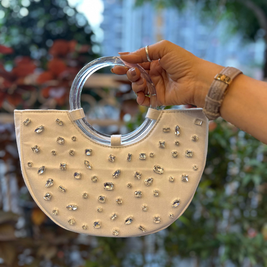 Snow Glow Denim Clutch