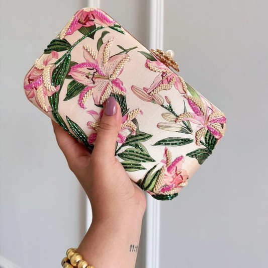 Orchid Affair Embellished Clutch