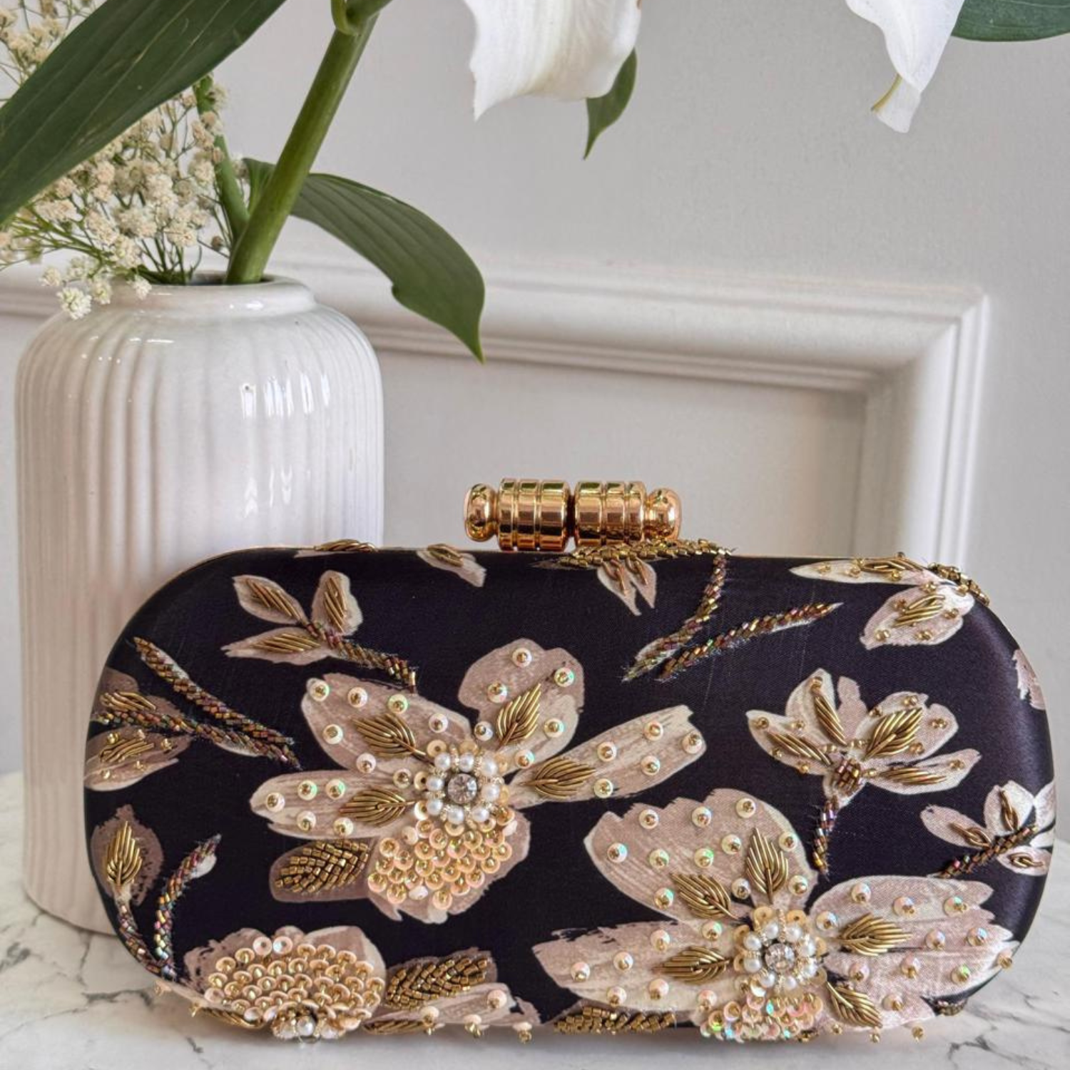 Bloom Luxe Embellished Clutch