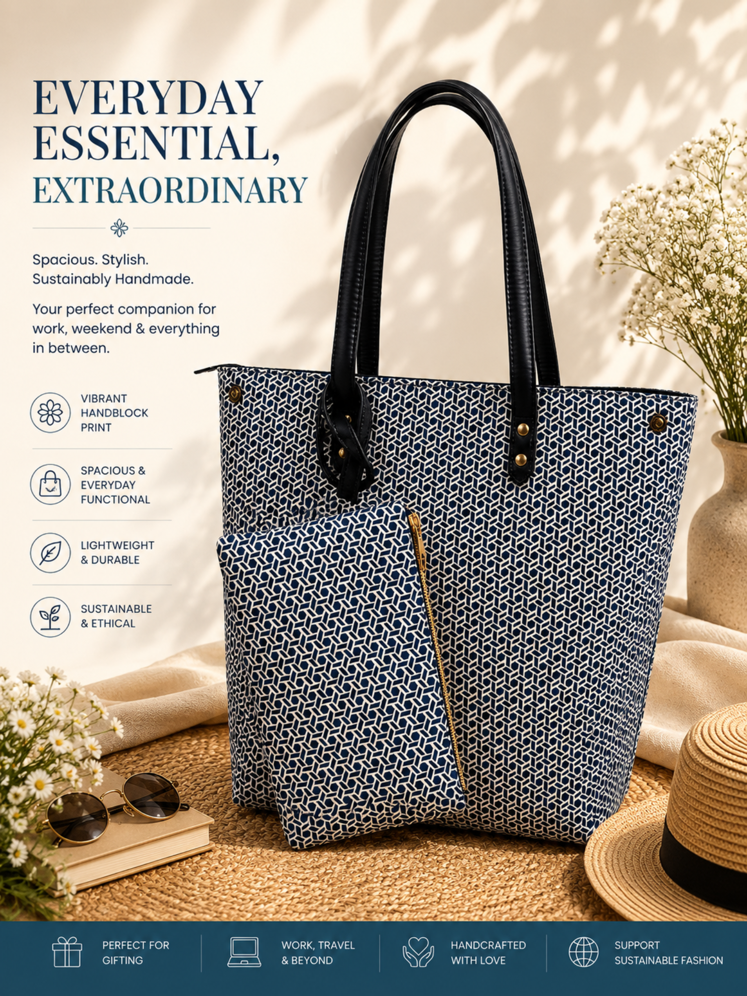 Midnight Geometry Everyday Tote