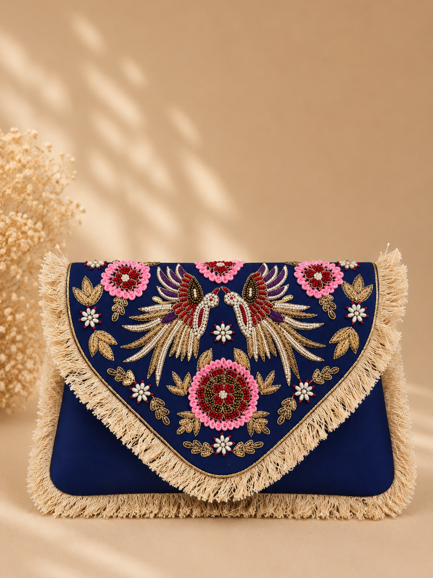 Regal Wings Embroidered Clutch