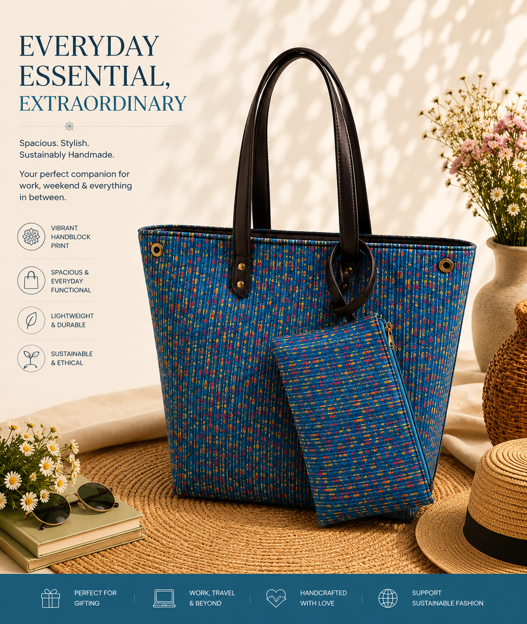 Indigo Speck Everyday Tote