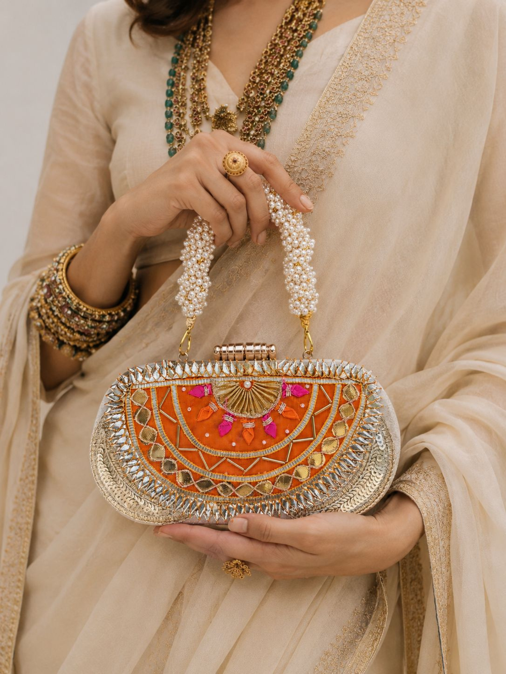 Moonlit Gota Clutch Bag