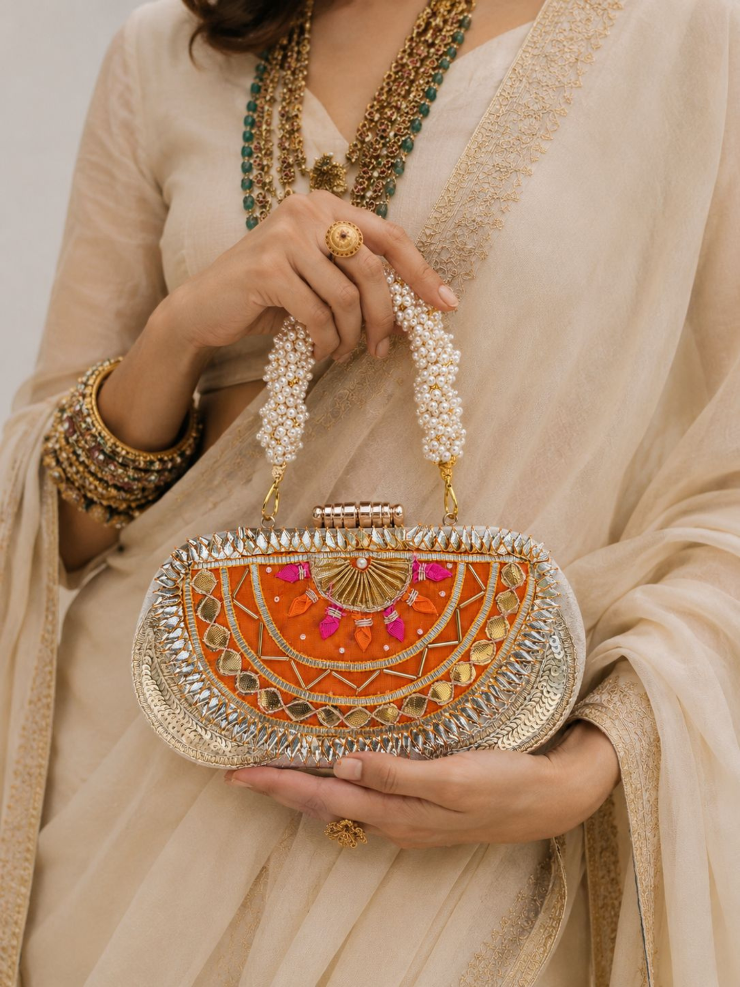 Moonlit Gota Clutch Bag