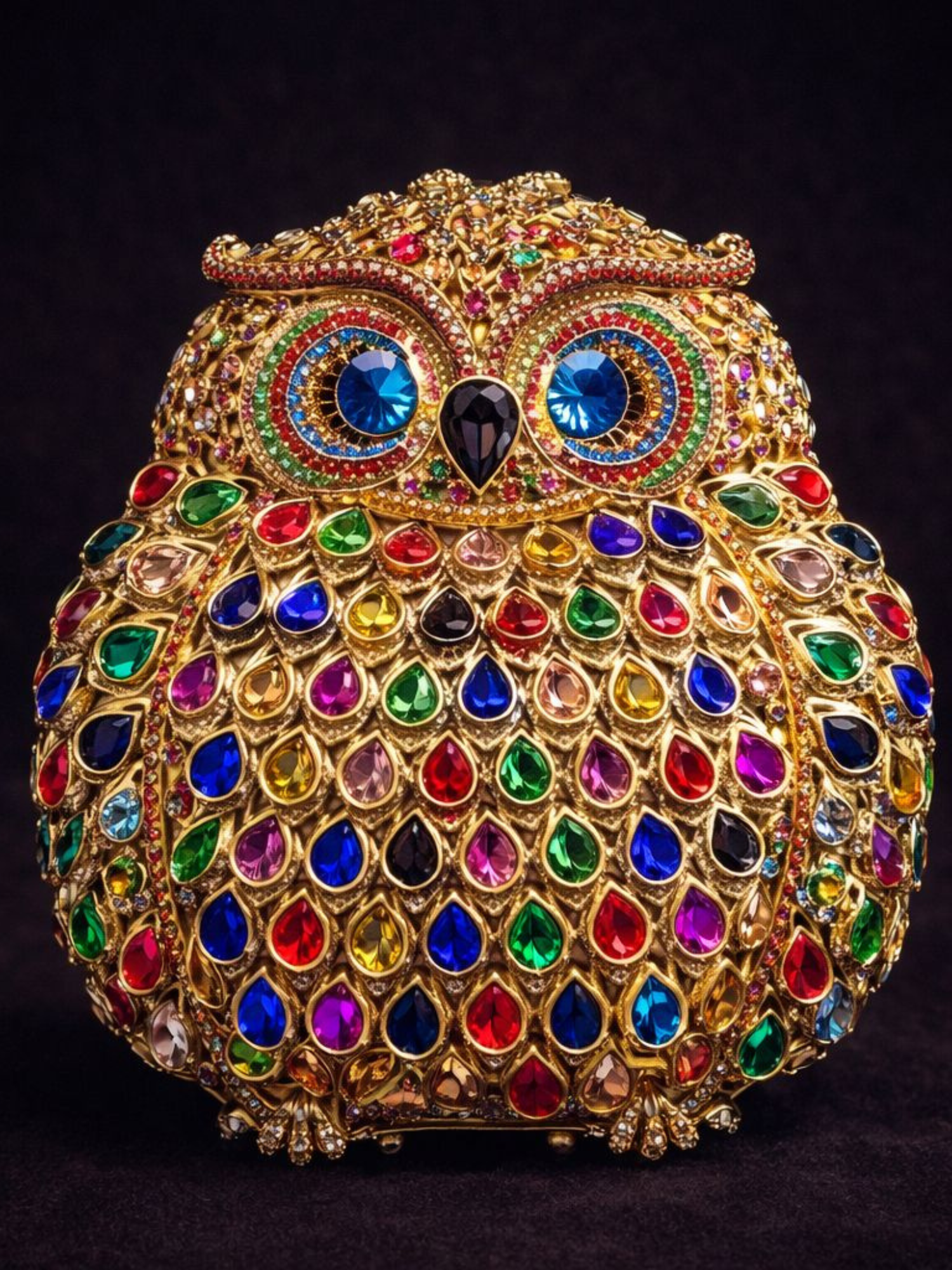 Majestic Owl Crystal Clutch