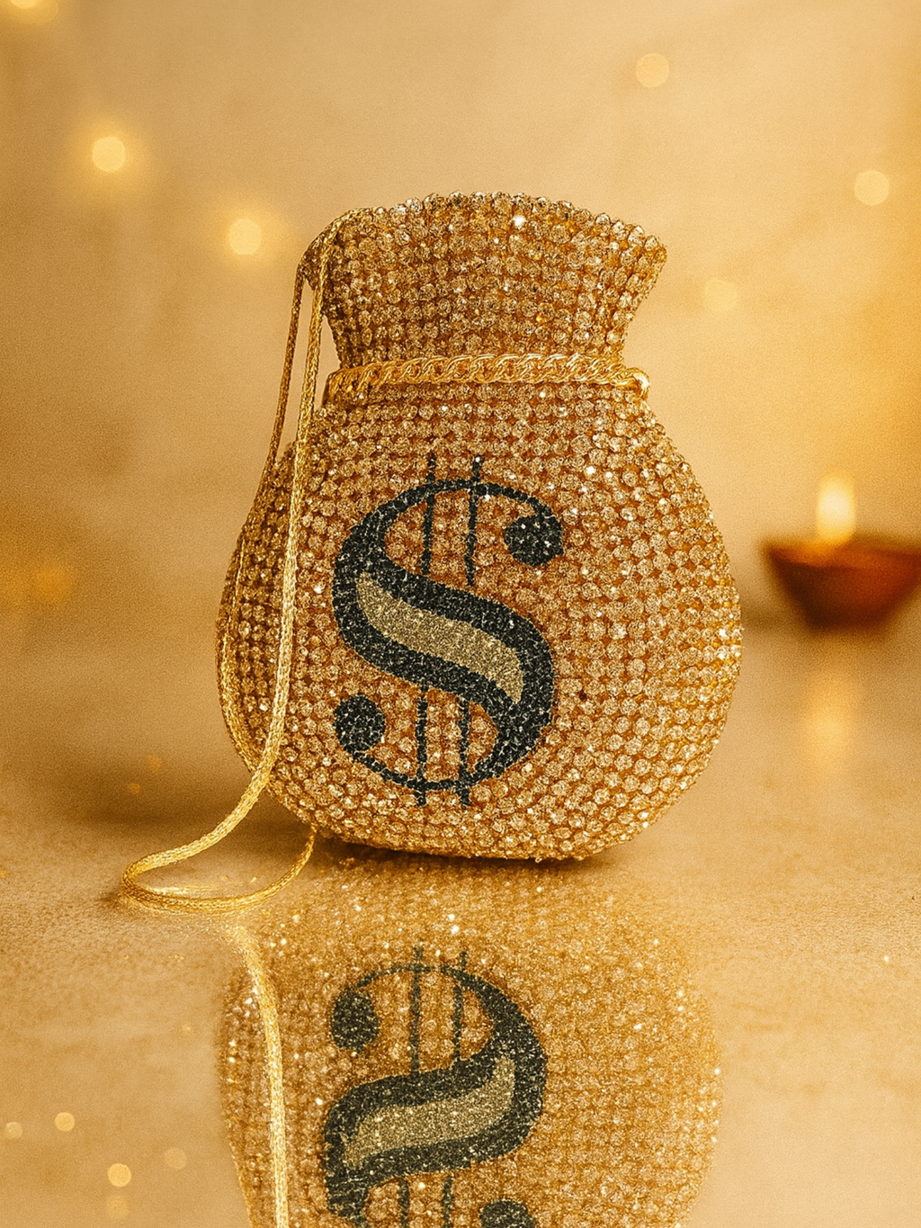 Golden Money Clutch