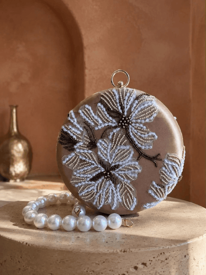 Flora Pearl Round Clutch
