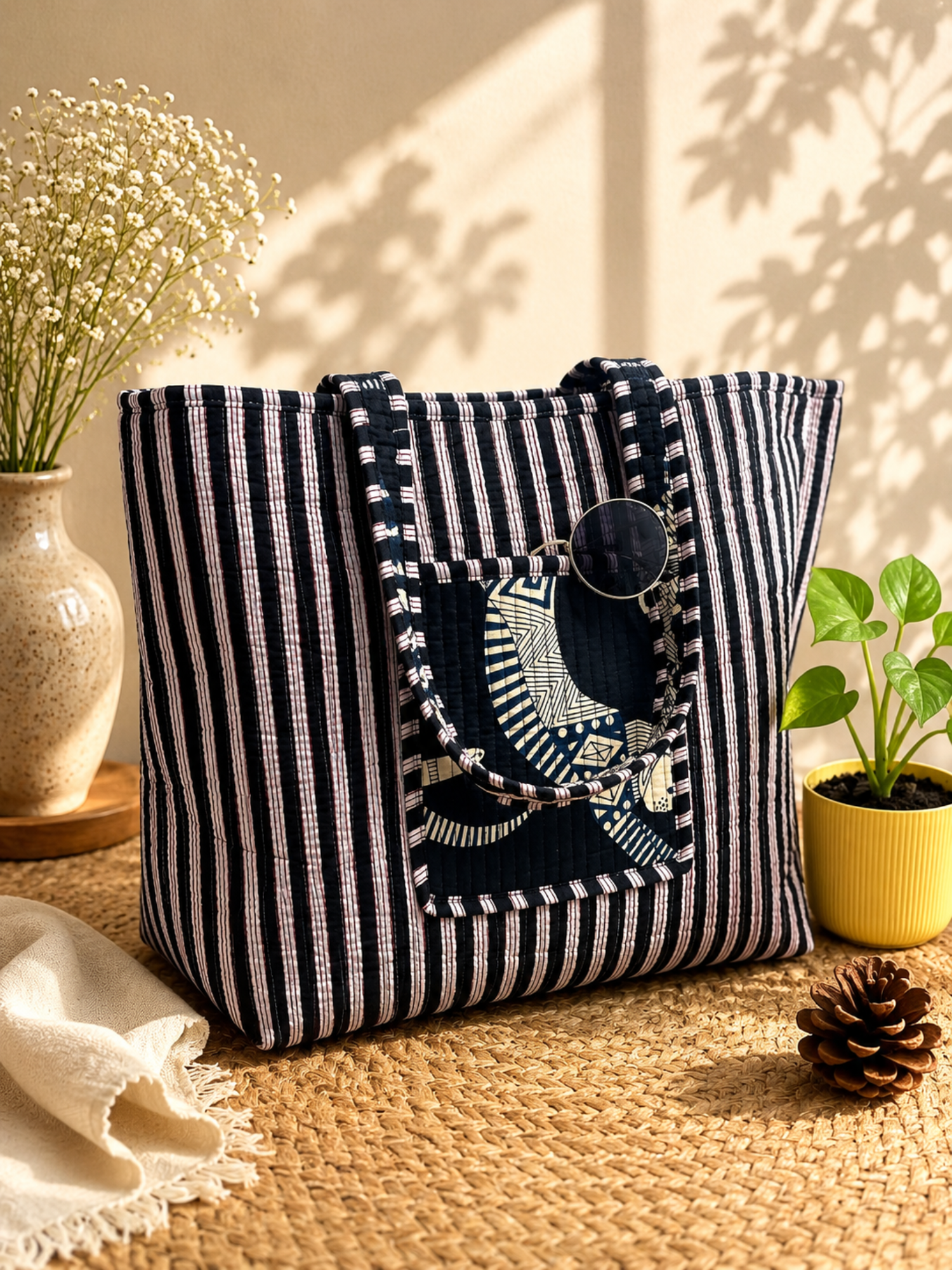 Midnight Safari Quilted Tote