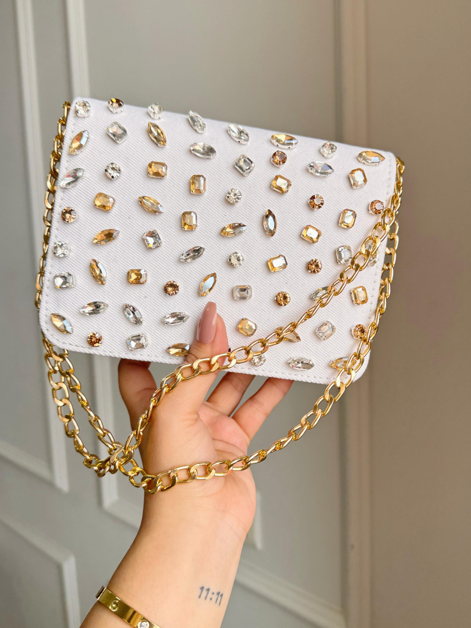 Crystal Flap Bag