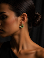 Emerald Flutter Stud Earrings