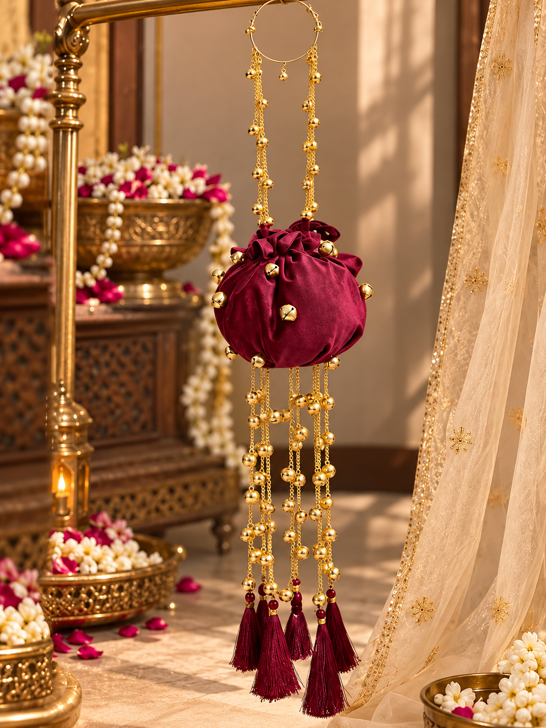 Noir Royale Velvet Potli Latkan