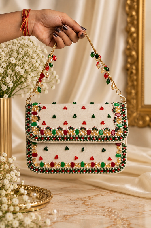 Multicolour Beaded Embroidered Bag
