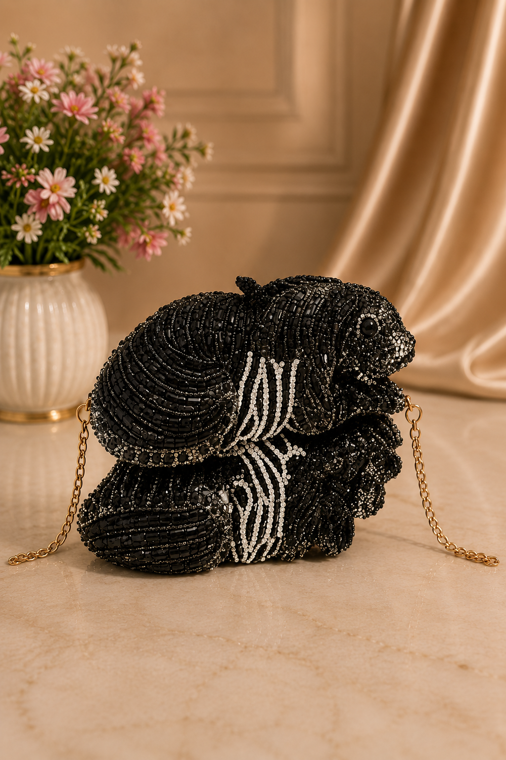Stripe Royale Crystal Clutch