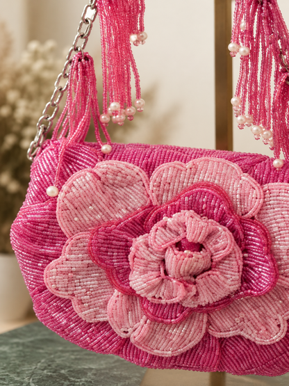 Roselle Bloom Beaded Bag