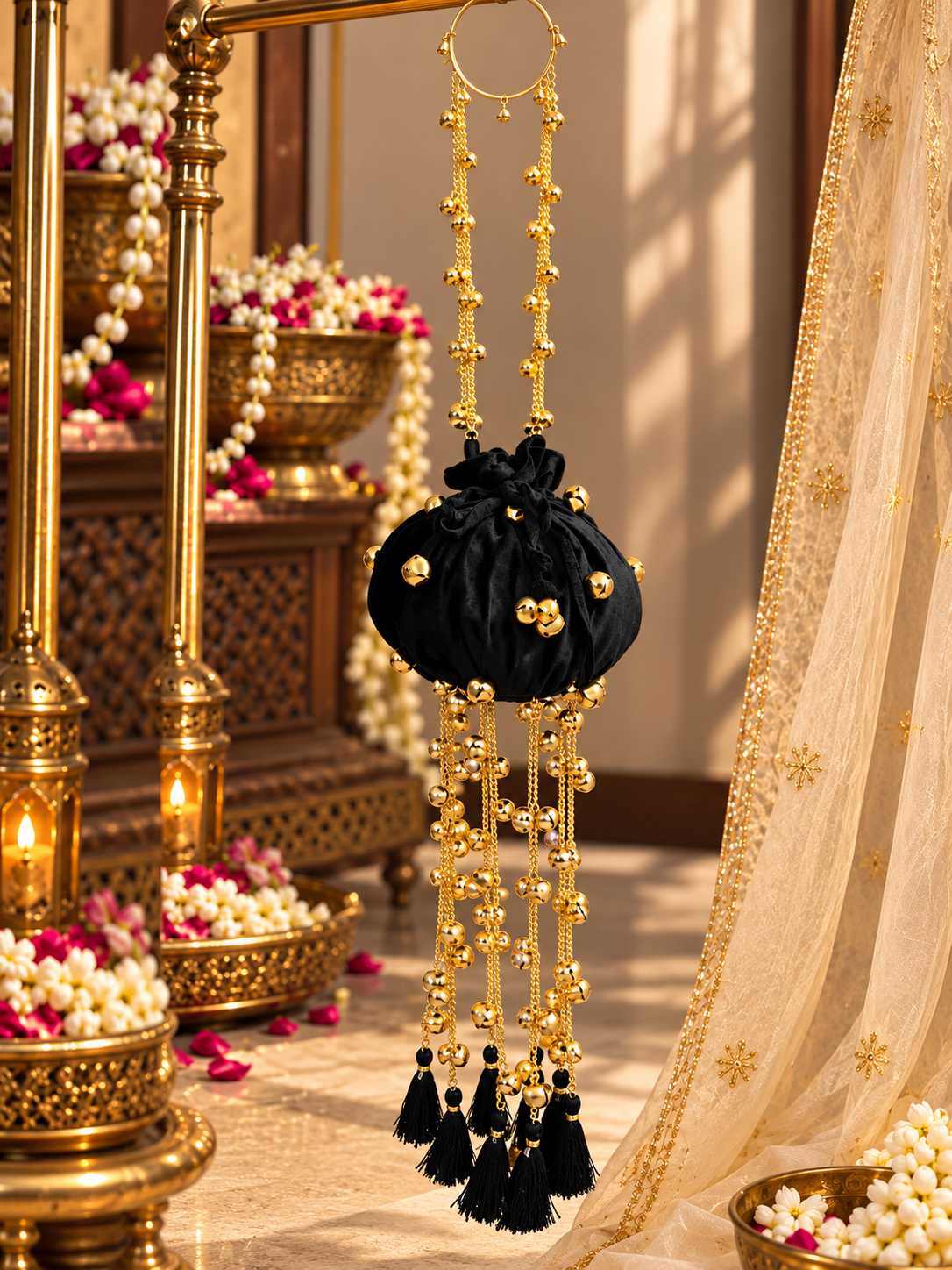 Noir Royale Velvet Potli Latkan