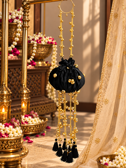 Noir Royale Velvet Potli Latkan