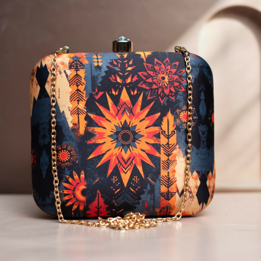 Abstract Printed Clutch