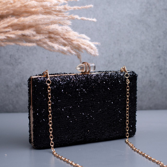 Black Sequins Clutch