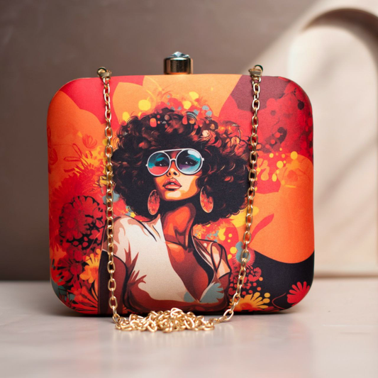 Bold Lady Printed Clutch