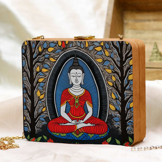 Box Clutch Print in Matt Finish Satin