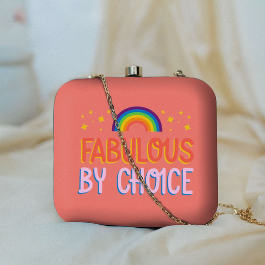 Fabulous By Choice Printed square Clutch