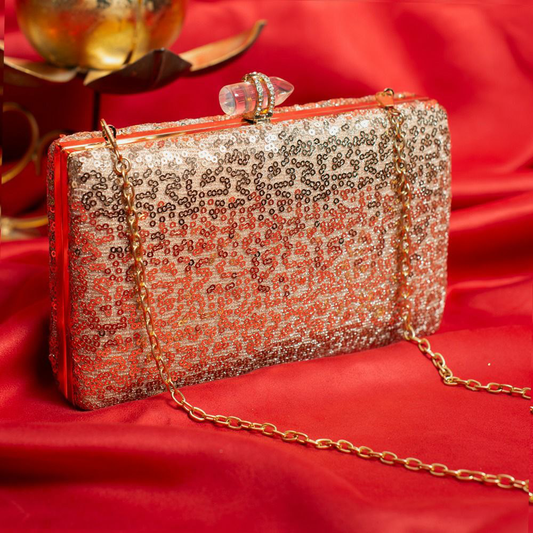 Gold sequins Clutch