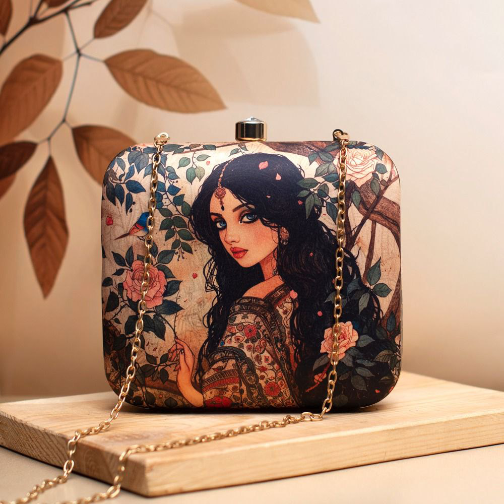 Gorgeous Indian Lady Portrait Clutch