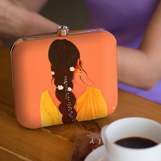 Indian Girl Printed Clutch