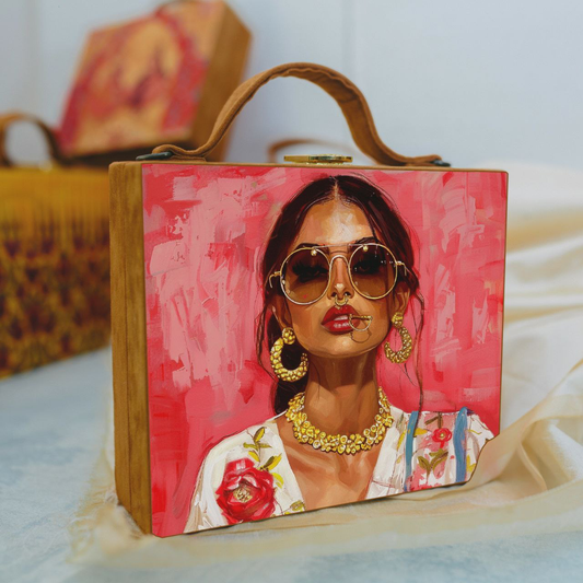 Modern Muse Woman Portrait Clutch