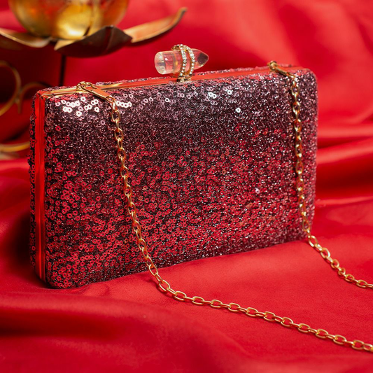 Pink Sequins Clutch