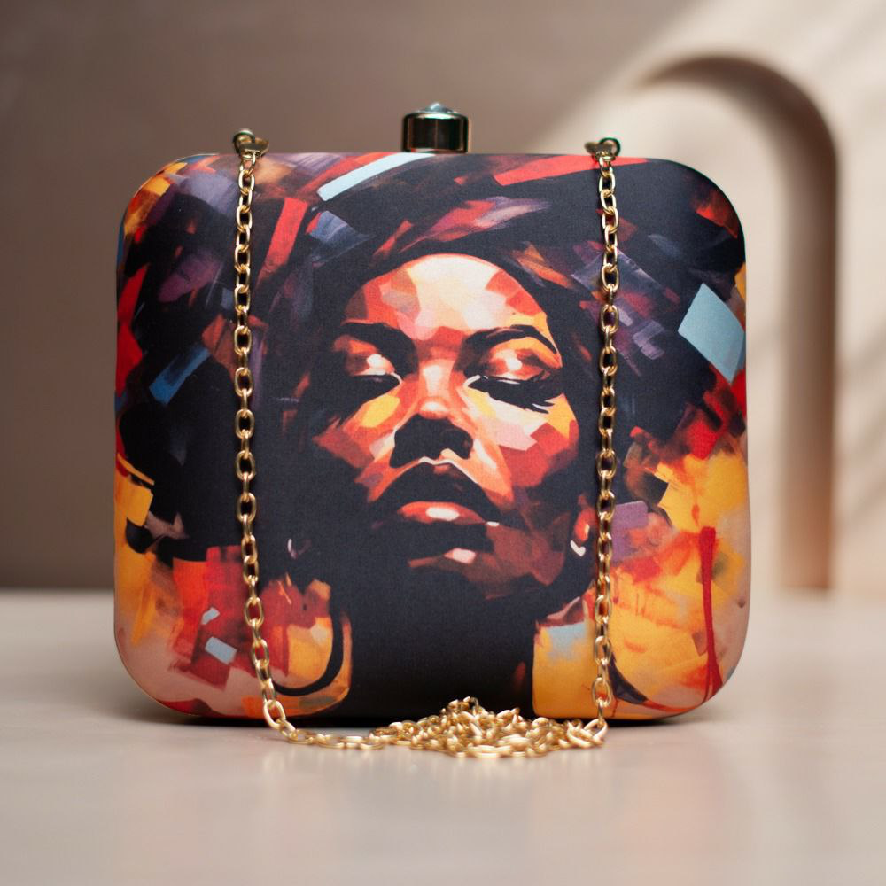 Sassy Woman Portrait Printed Clutch