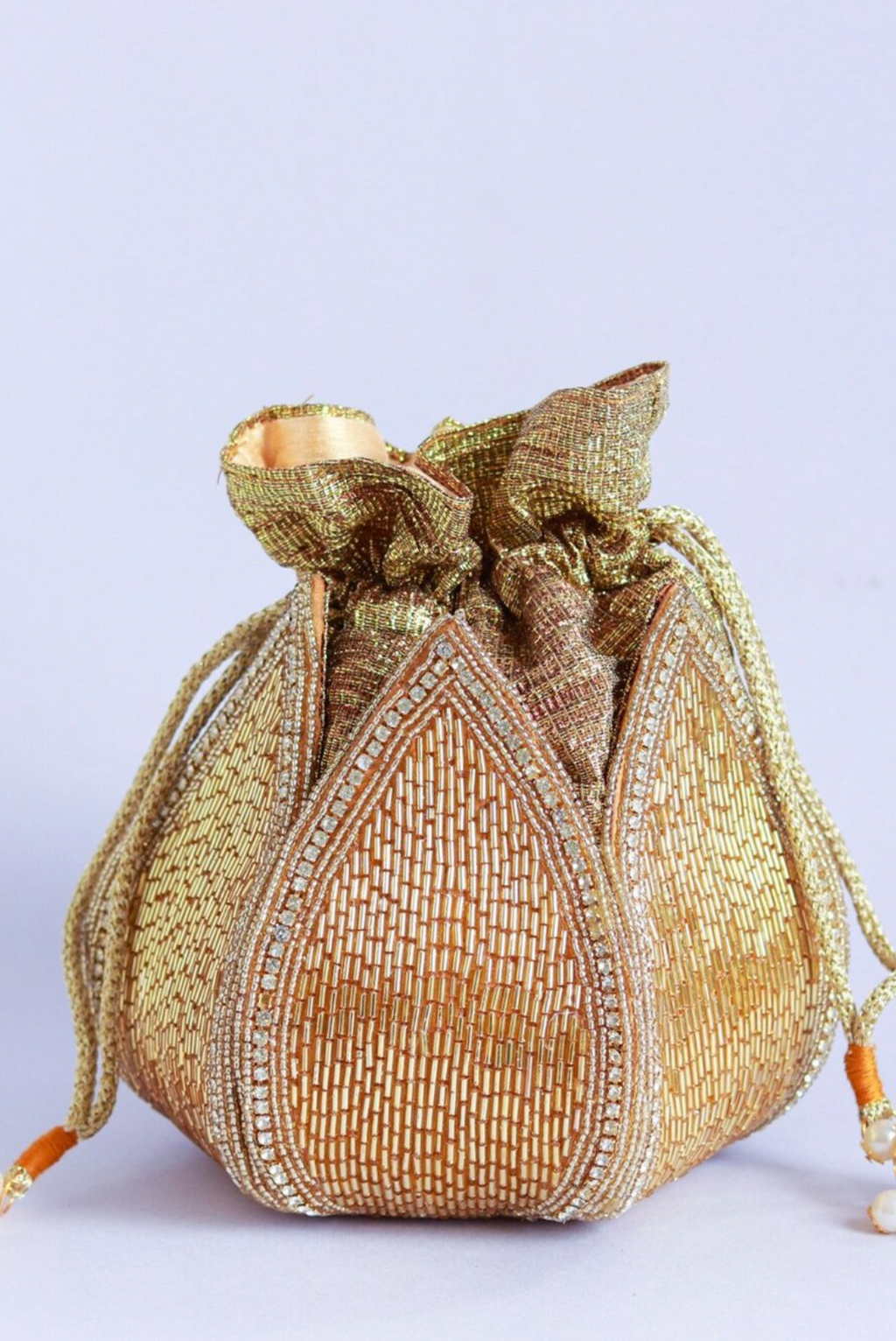 Golden Lotus Potli With Beautiful Design